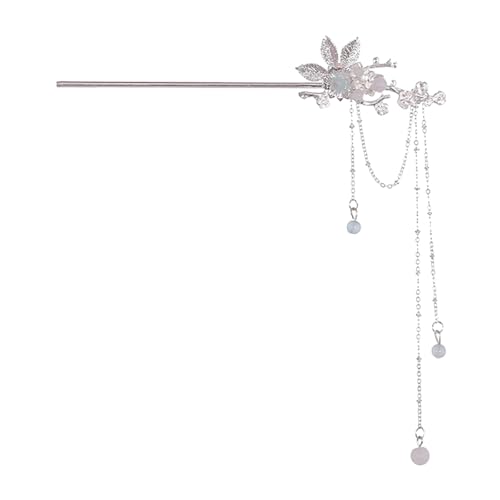 Chinese Hair Bun Sticks Hanfu Tassel Hair Stick Flower Crystal Hair Traditional Classical Style Vintage Hair Stick Accessories Wedding Decor