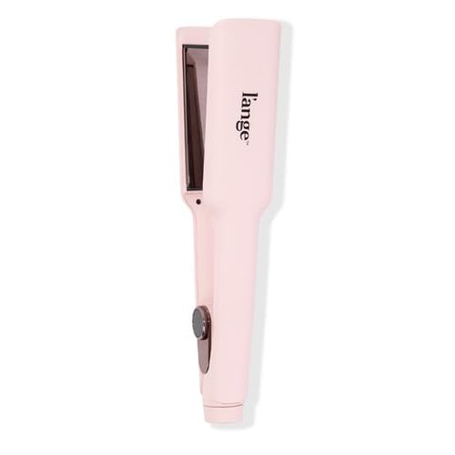 L'ANGE HAIR Le Titane Titanium Flat Iron | Hair Straightener with Curved Edges for Versatile Styling | Dual Voltage Flat Iron with Infrared Heat & Adjustable Temperature | 1.25" Blush