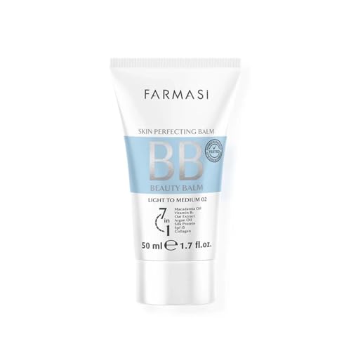 FARMASi Make Up BB Cream Beauty Balm, Full-Coverage Foundation, Concealer, Moisturizer BB Cream for All Skin Types, 1.7 fl. oz. / 50 ml (Light to medium)