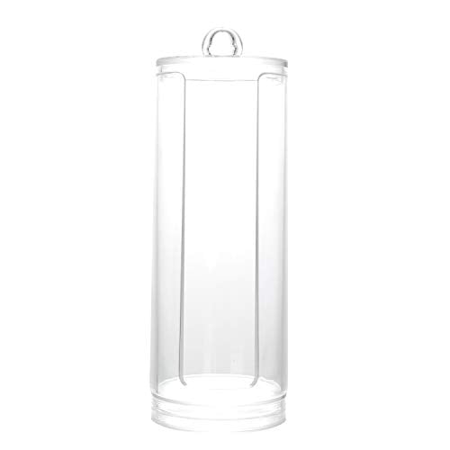 Cosmetic Cotton Pad Holder - Acrylic Makeup Remover Organizer with Dispenser & Storage Rack