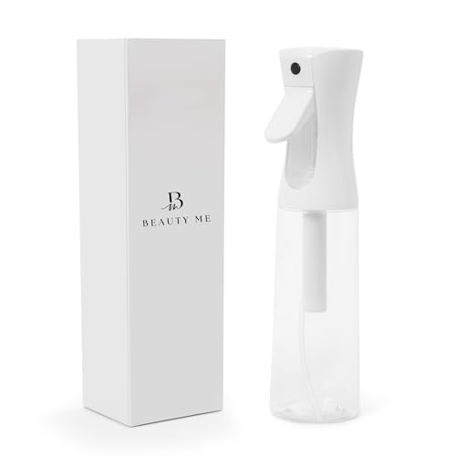 Continuous Mist Spray Bottle - 10.1oz Fine Mist Sprayer for Hair Styling, Cleaning, Plants, Salons, Essential Oils, and More - White