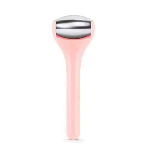 MAANGE Mini Eye & Face Rollers for Eye Massager, Stainless Steel Eye Ice Roller for Relief Puffiness Migraine Skincare Facial Roller (Pink)
