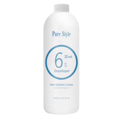 PureStyle 6% 20 Volume 1000ml Professional Hair Developer Cream, Hair Dye Color developer 20 vol, for Hair Bleach (6% 20vol 1000ml)