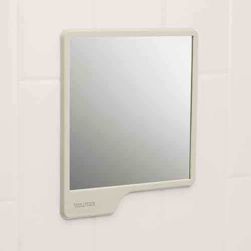 TOOLETRIES Oliver Shower Mirror - Premium Shower Mirror for Shaving, Grooming - 100% silicone - Shatterproof Mirror - Grips to Shiny Surfaces - No Suction Cups - No Adhesives - Sand