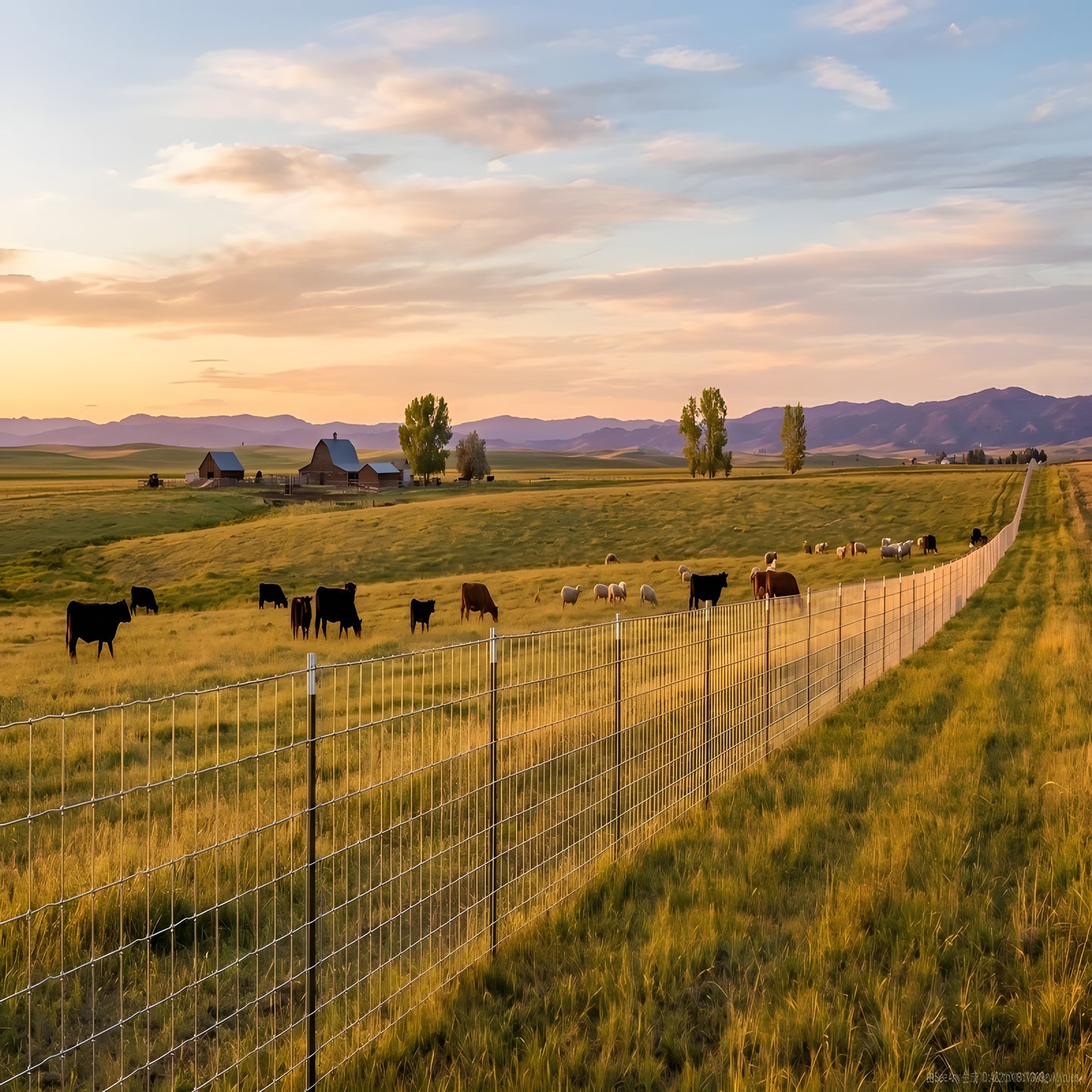 Heavy-Duty Galvanized Wire Fence - 5ft x 164ft for Cattle & Livestock