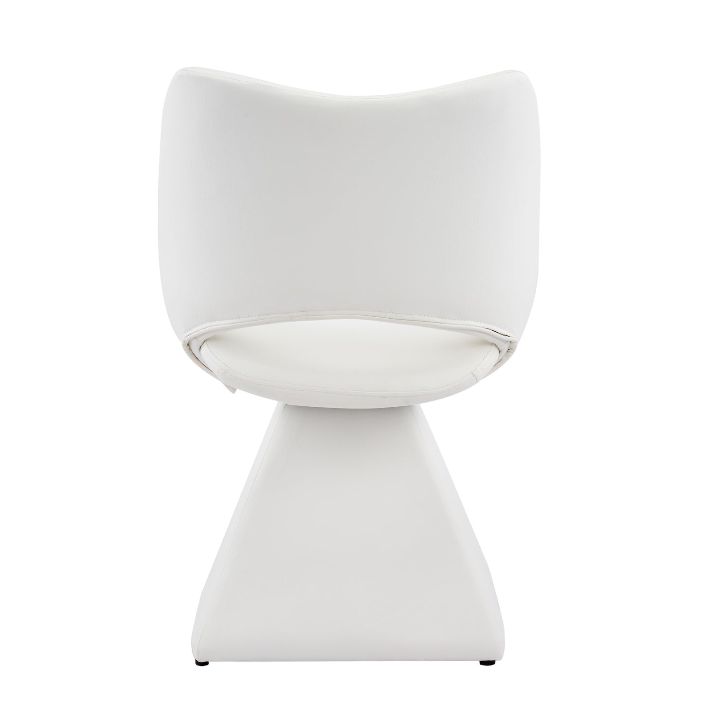 White Swivel Dining Chair - Modern High-Back Design