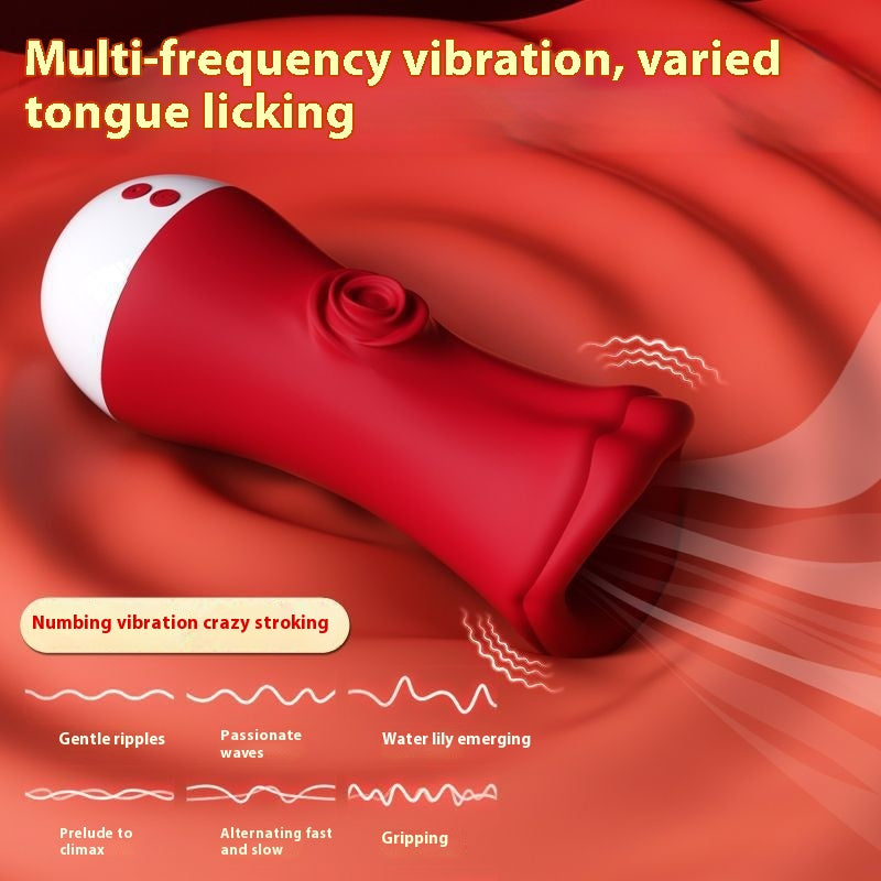 Men's Tongue Licking Vibration Exercise Device - Adult Male Penis Stimulator