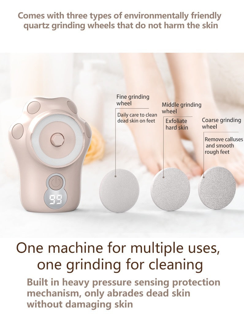 Electric Pedicure Foot Callus Remover - 3 Speed Rechargeable Pink