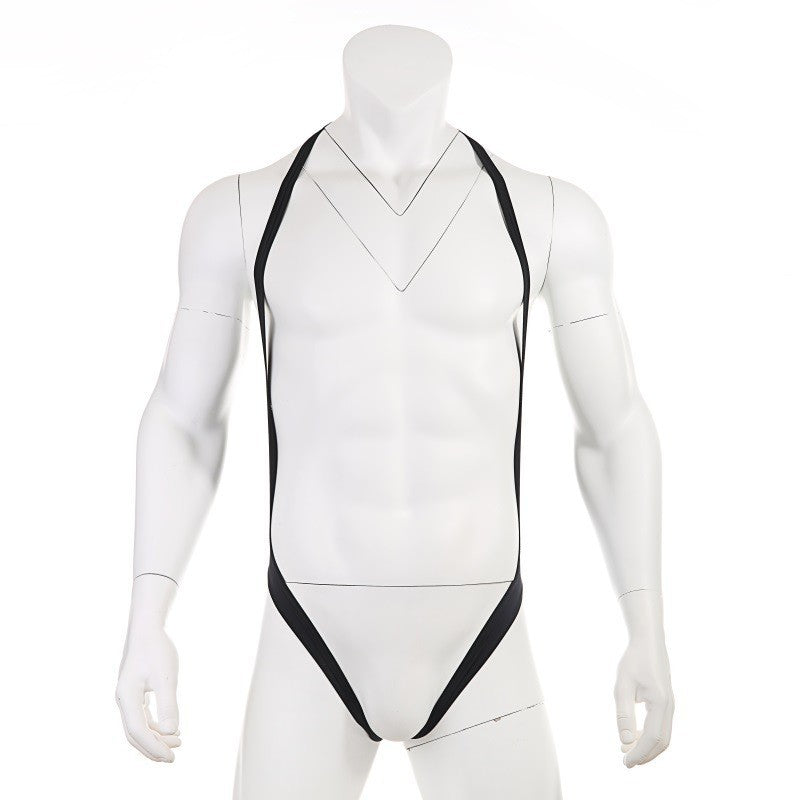 See-Through Ice Silk Jumpsuit Men’s Underwear - One Size, Men’s Lingerie
