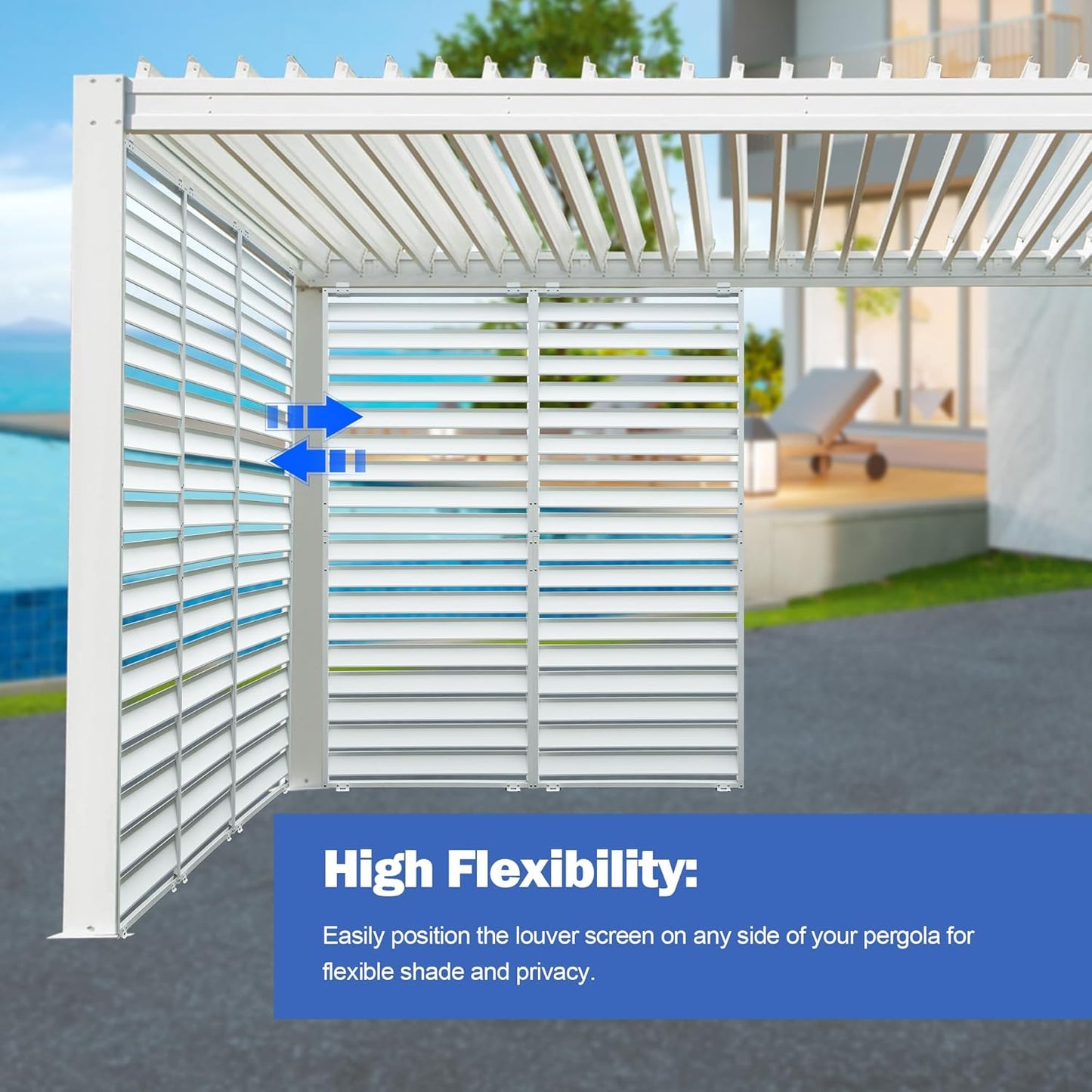 Outdoor Louvered Pergola Accessories Screens
