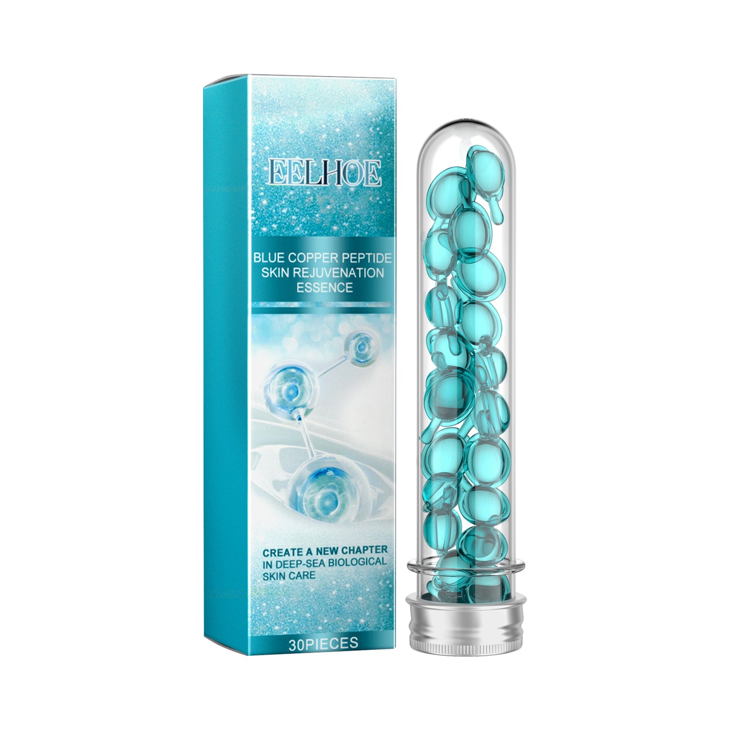 Blue Copper Peptide Facial Essence Capsules - Anti-Aging Skin Firming Serum