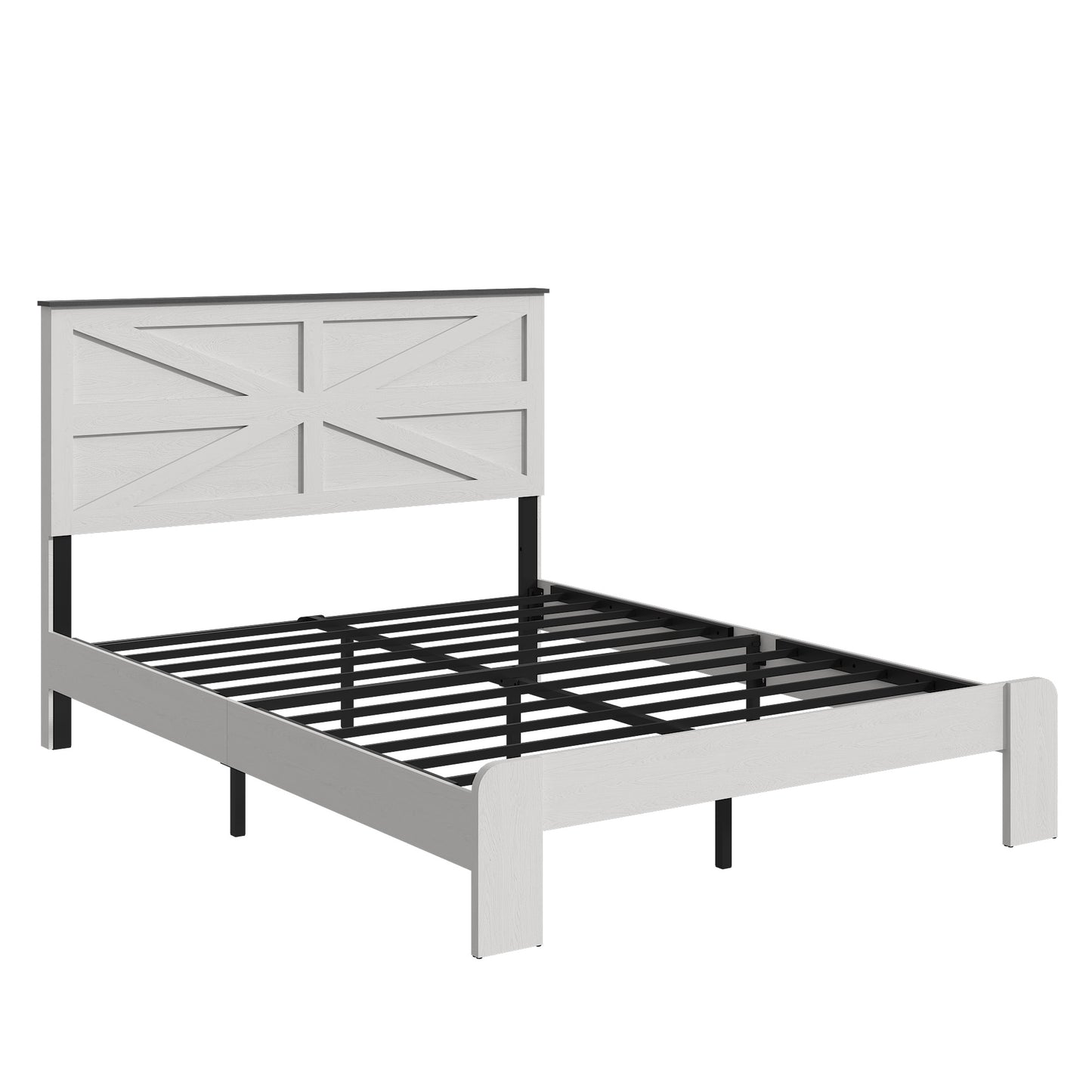 Wood Platform Bed Frame with Headboard and Underbed Storage - Full Size
