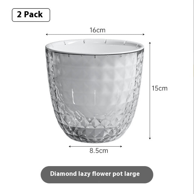 Transparent Plastic Flower Pot - Lazy Garden Planter with Breathable Design