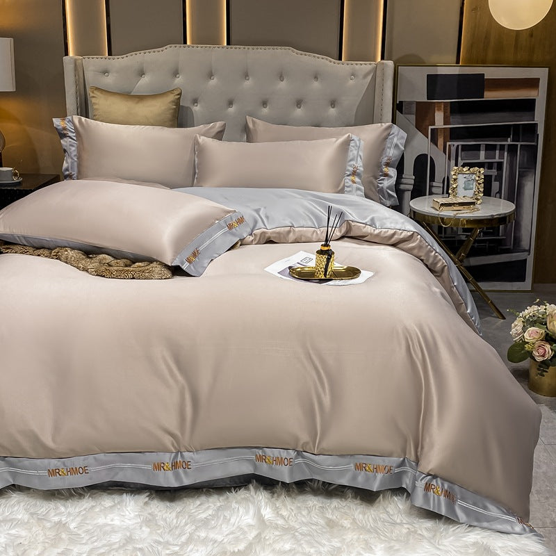 Home Washed Silk Bedding Set Four Piece Quilt Cover Bed Sheets Pillowcases