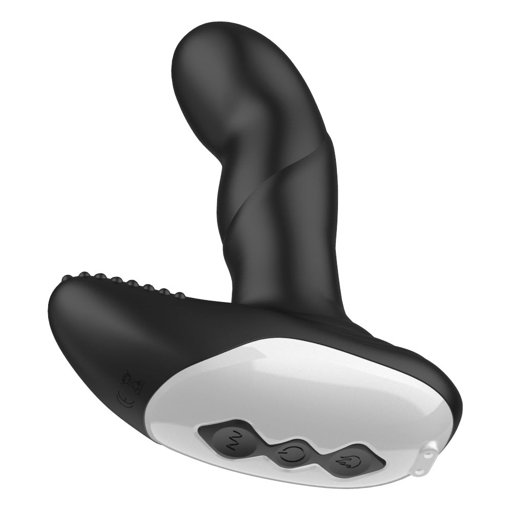 Men's Remote Control Silicone Anal Vibration Butt Plug - Black