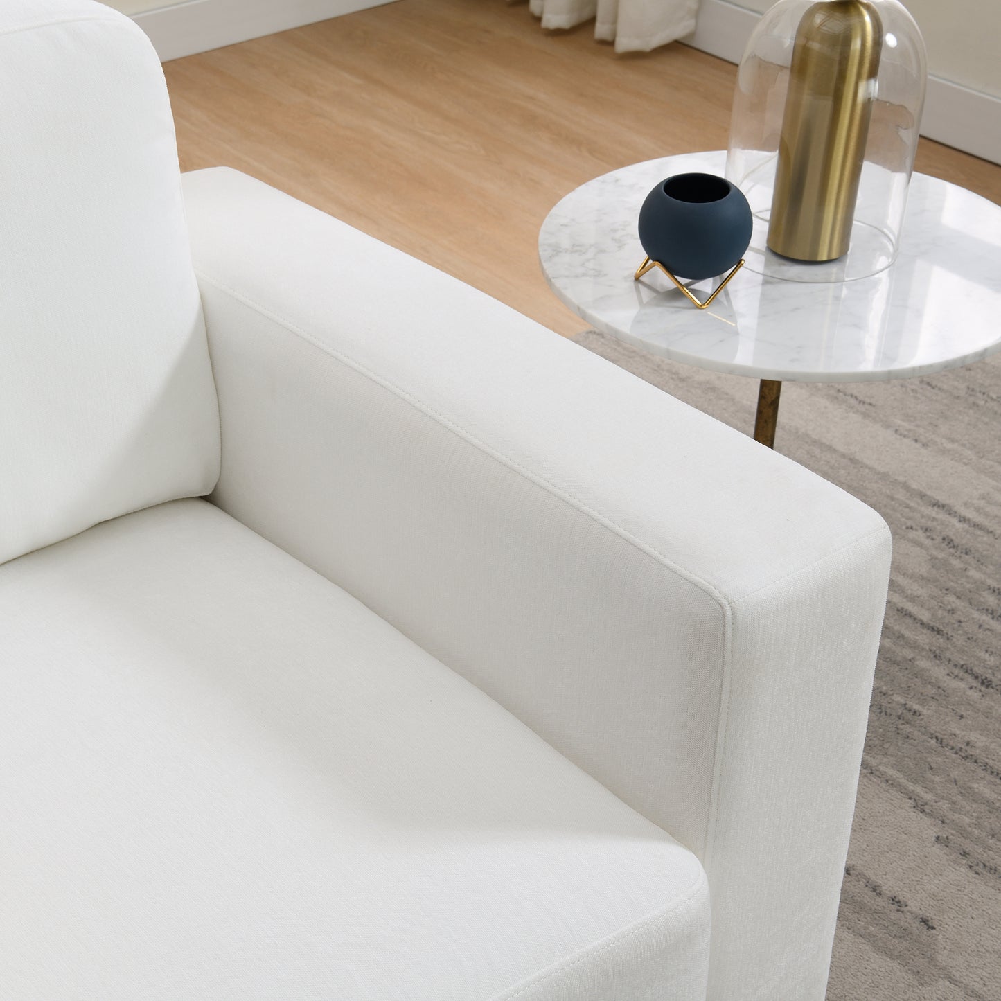 Oversized Accent Chair With Widen Arms, Chenille Fabric Modern Chair,