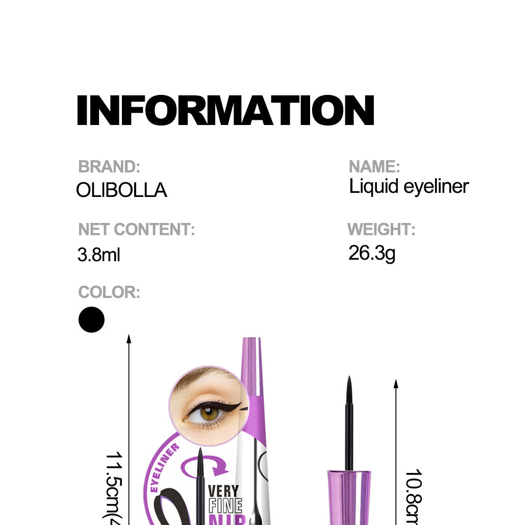 Long Lasting Waterproof Liquid Eyeliner - Smudge-Resistant Black