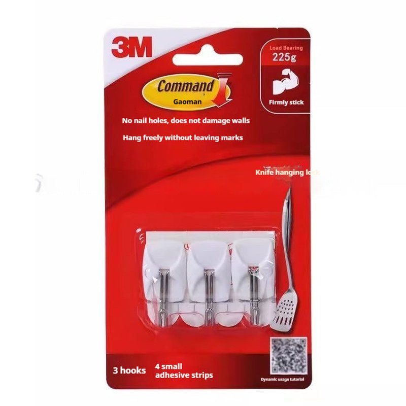 Damage-Free Removable Wall Hook Set - Traceless, No Nails, Home Organization