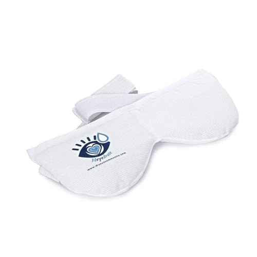 Heated Eye Mask - Soothing Warm & Cold Compress for Temporary Relief of Irritated Eyes, Dryness, Crusty Eyelids, Eyelid Bumps - Reusable, White, Silica Bead, Therapy Mask