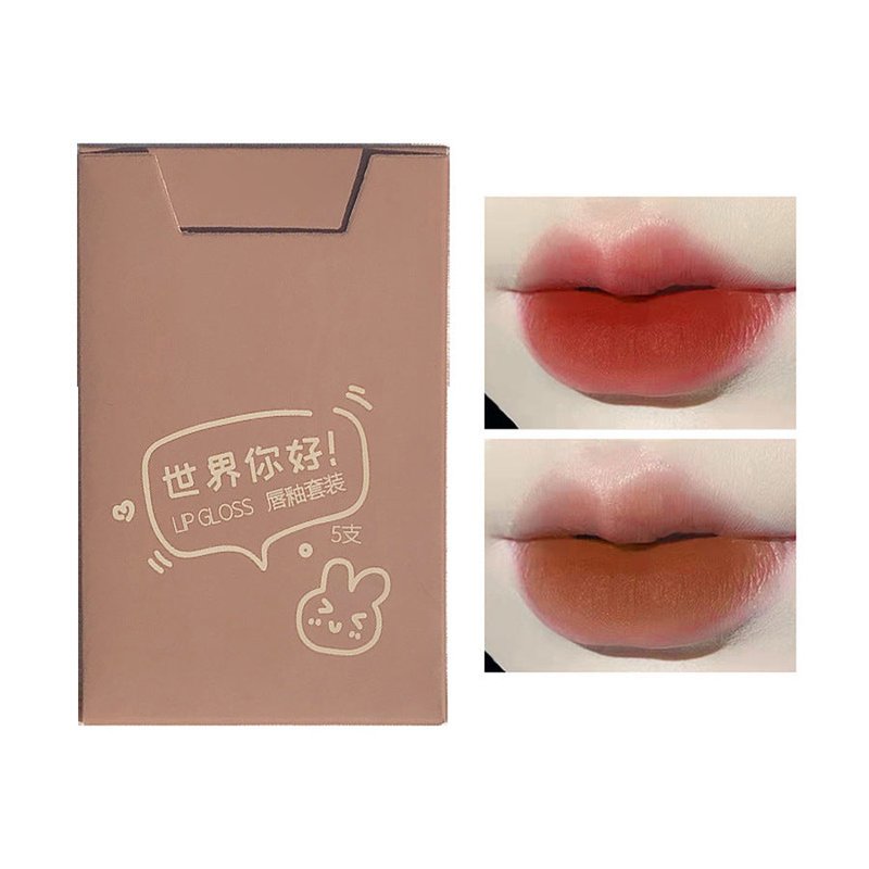 Lip Lacquer Set - 5 Colors Matte Long-Lasting Moisturizing