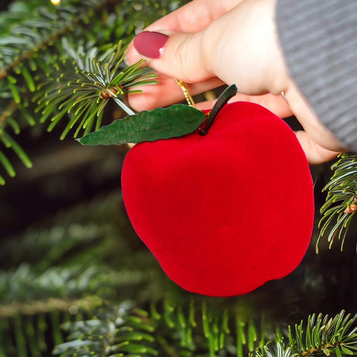 Christmas Apple Ornaments - 12 Pack Red Foam Ball Decorations