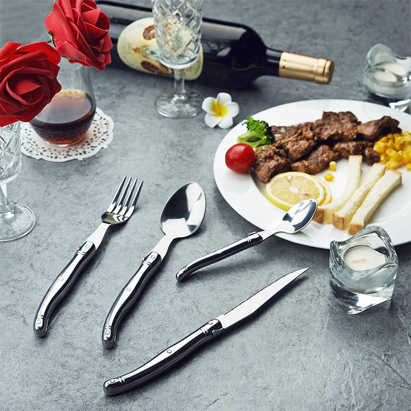 Stainless Steel Flatware Set - Knife Fork Spoon Small Spoon Dinnerware