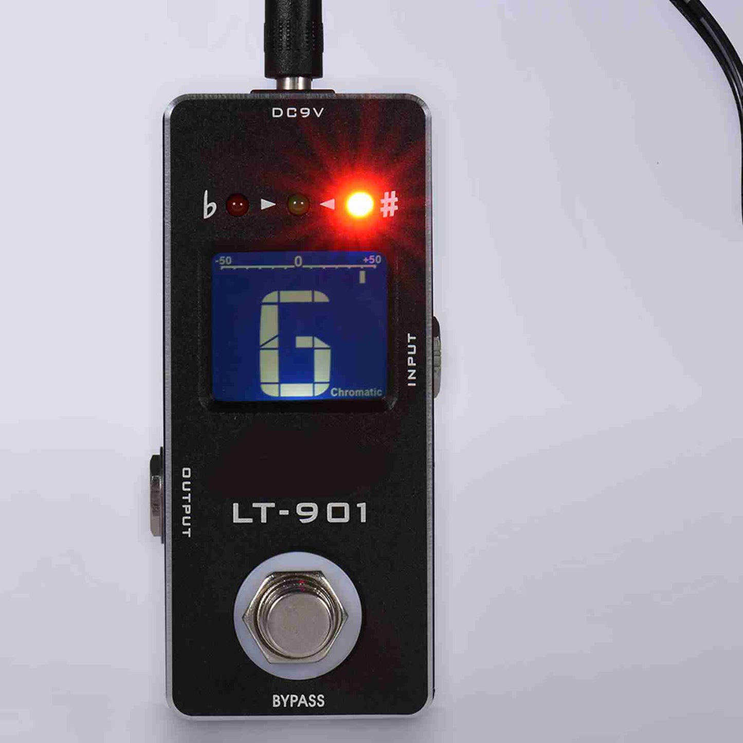 Mini Chromatic Guitar Tuner Pedal with True Bypass & LCD Display