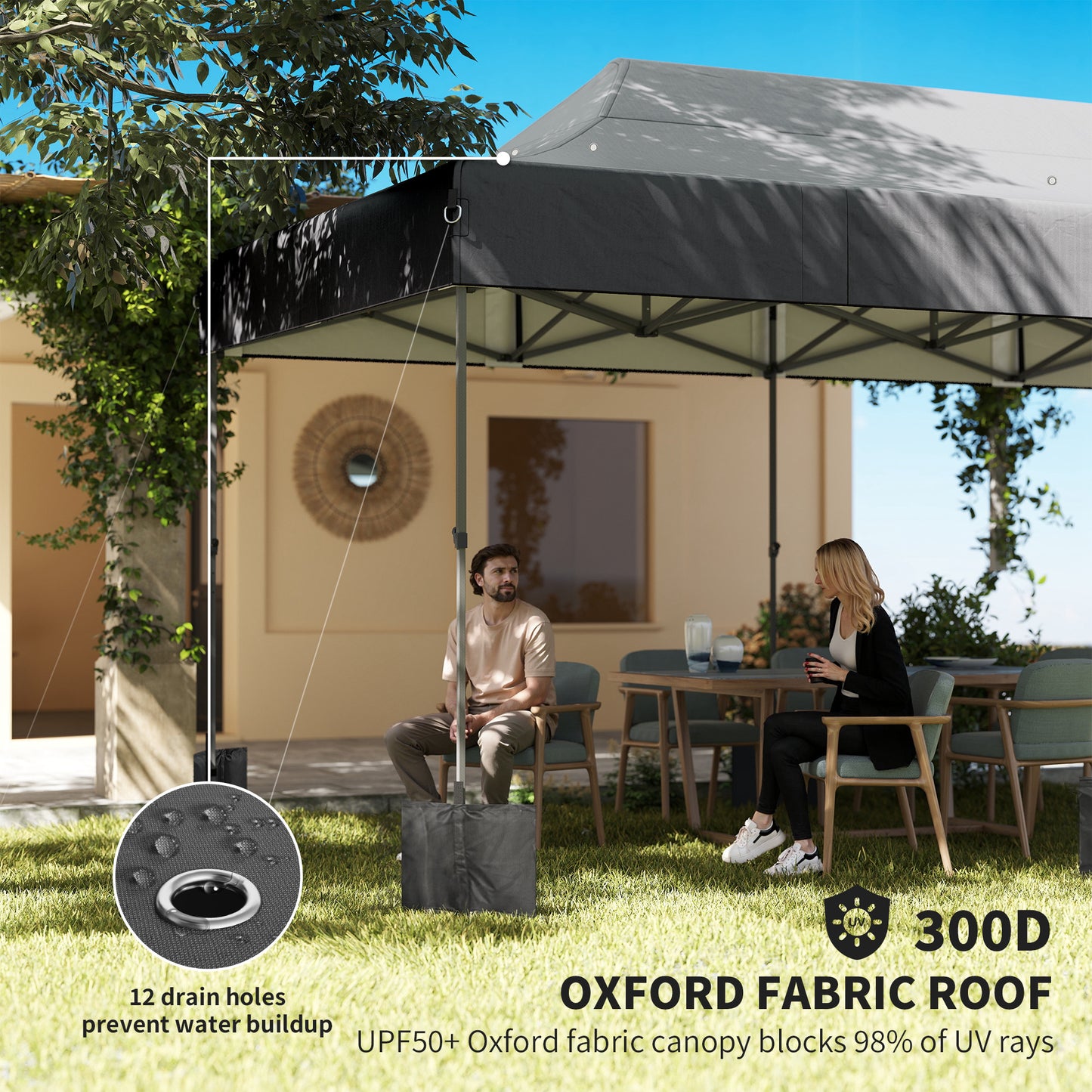 10x20 ft Pop Up Canopy Tent - Heavy Duty UPF50+ Outdoor Shelter
