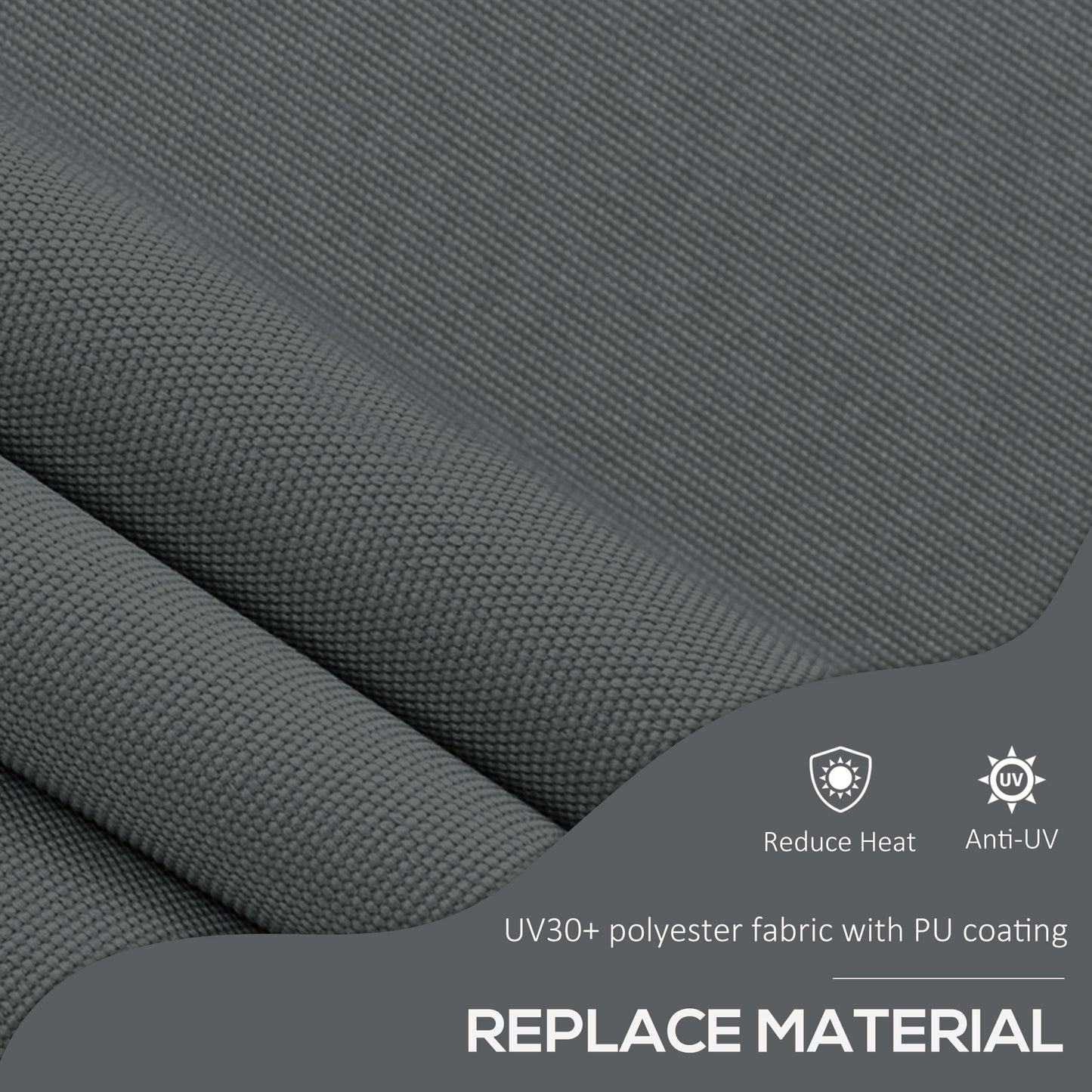 Manual Retractable Awning - UV Resistant Dark Gray Patio Shade
