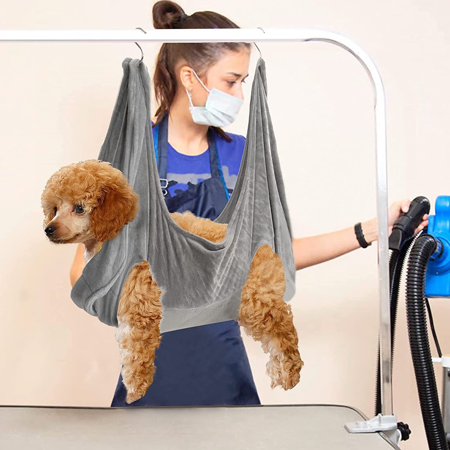 Pet Grooming Hammock for Small and Medium Dogs & Cats - Thickened Flannel Pet Bed
