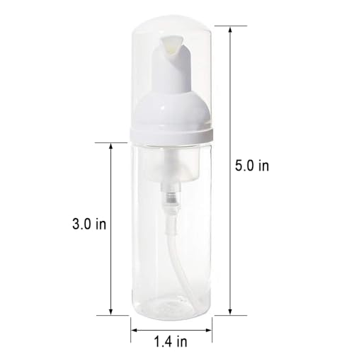 12 Pcs Empty Bottle Travel Soap Bottle | Plastic Foam Dispenser Bottle | Mini Foaming Soap Pump Dispenser for Cleaning, Travel, Cosmetics Packaging (2 oz)