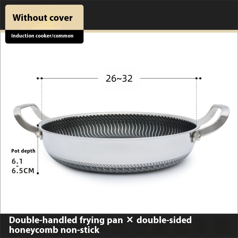 Stainless Steel Frying Pan with Glass Cover - Induction & Gas Stove Compatible