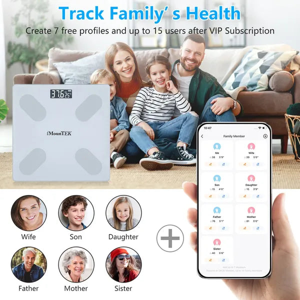 Smart Digital Body Weight Scale with BMI & App Sync - White