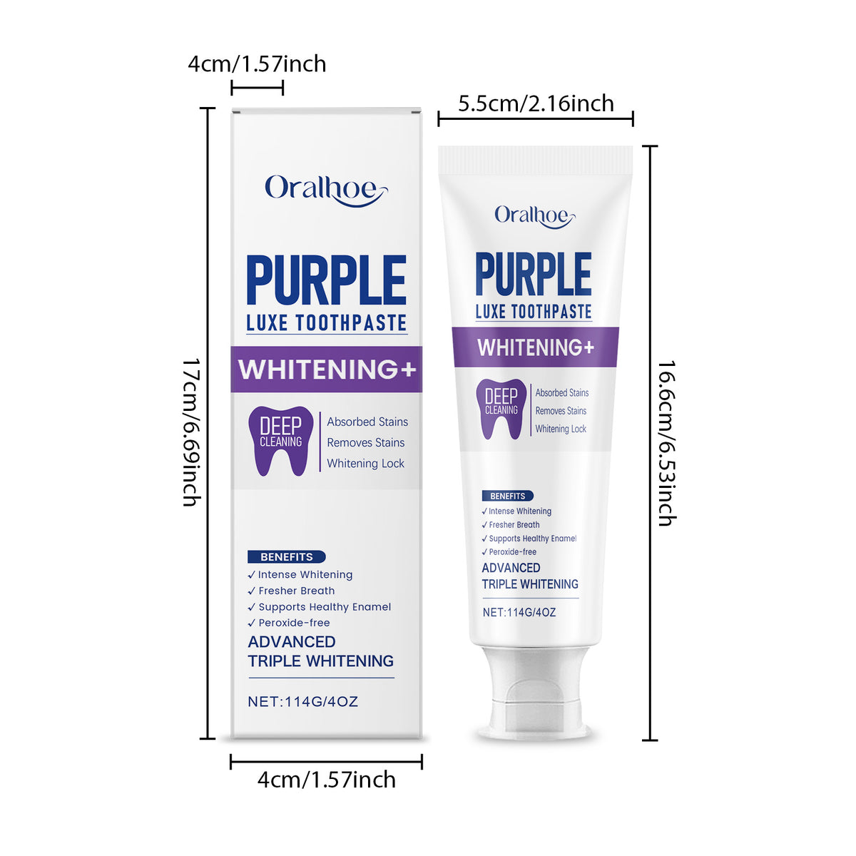Whitening Toothpaste 114g - Brightening & Breath Fresh