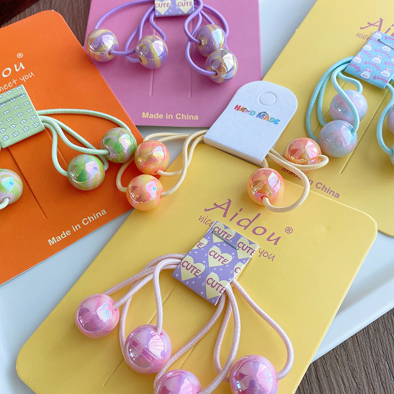 Children's Colorful Bead Hair Accessories - Hair String with Plastic Beads