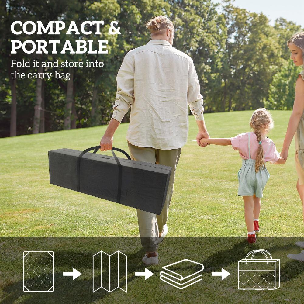 Reversible Outdoor Rug - Waterproof Plastic Straw, 9' x 18', Black & White Gourd Border