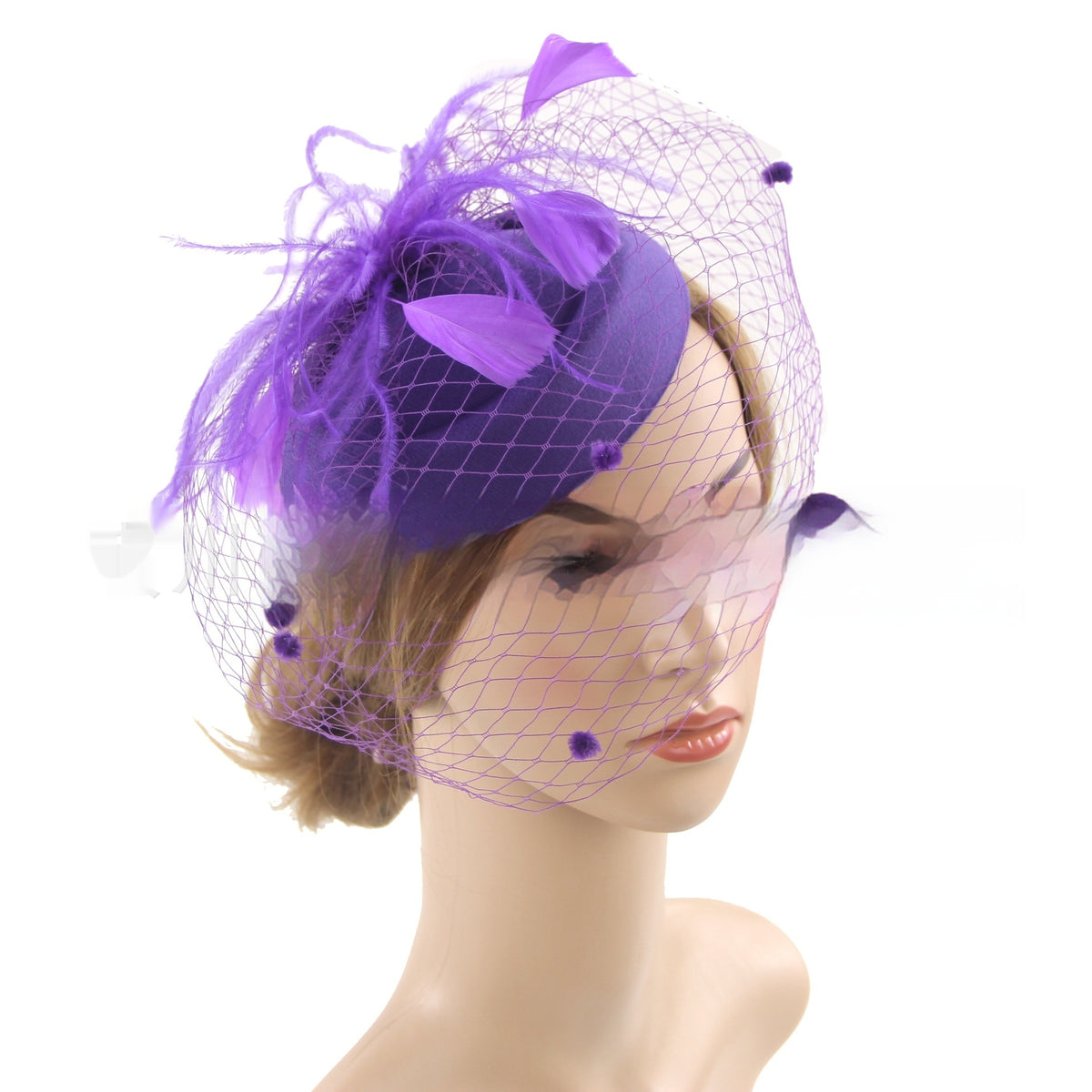 Vintage Bridal Veil Headdress with Flowers