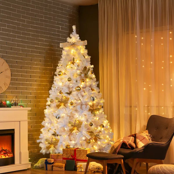 7.5 FT Artificial Christmas Tree with 400 Warm White LED Lights