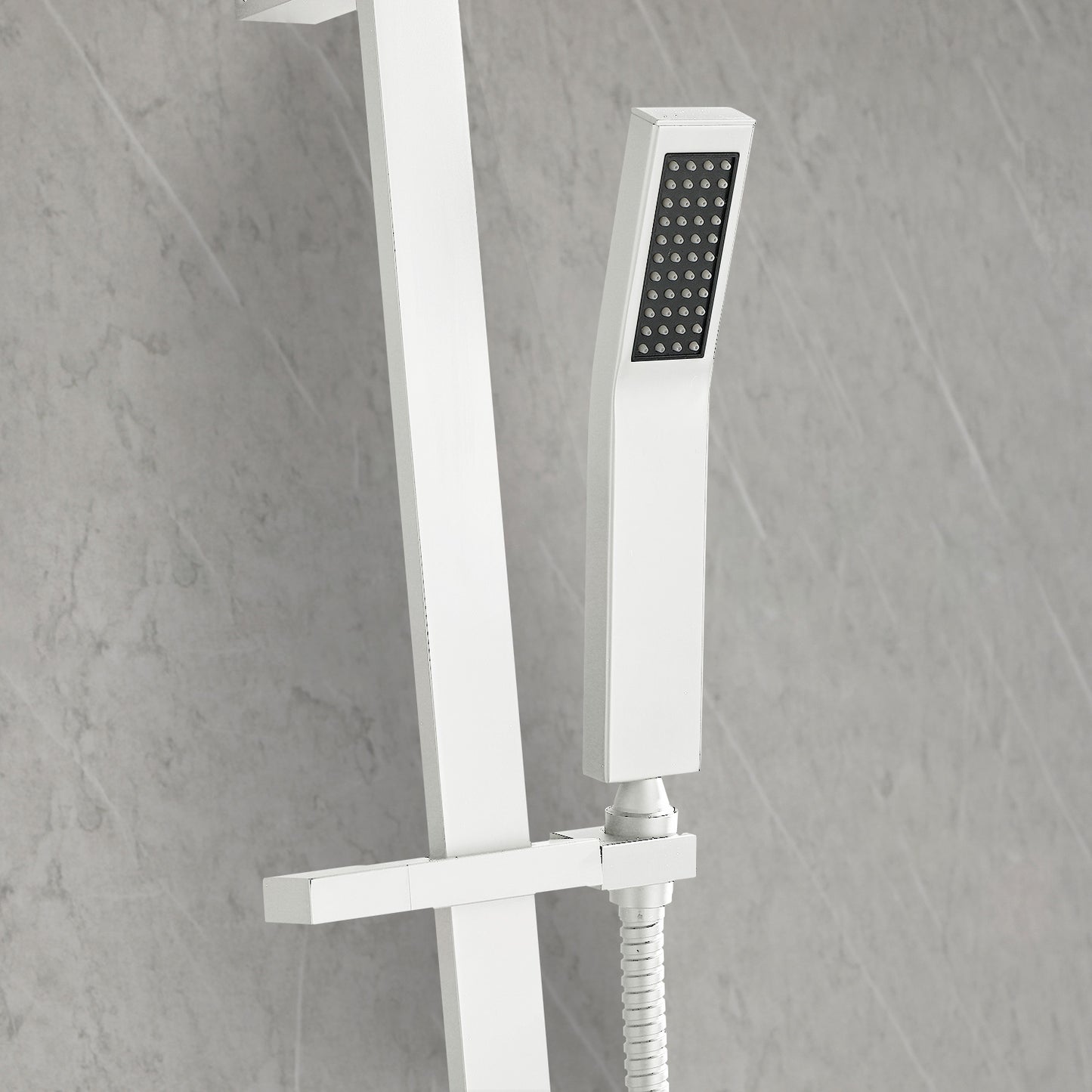 Handheld Shower with 28-Inch Slide Bar & 59-Inch Hose - White