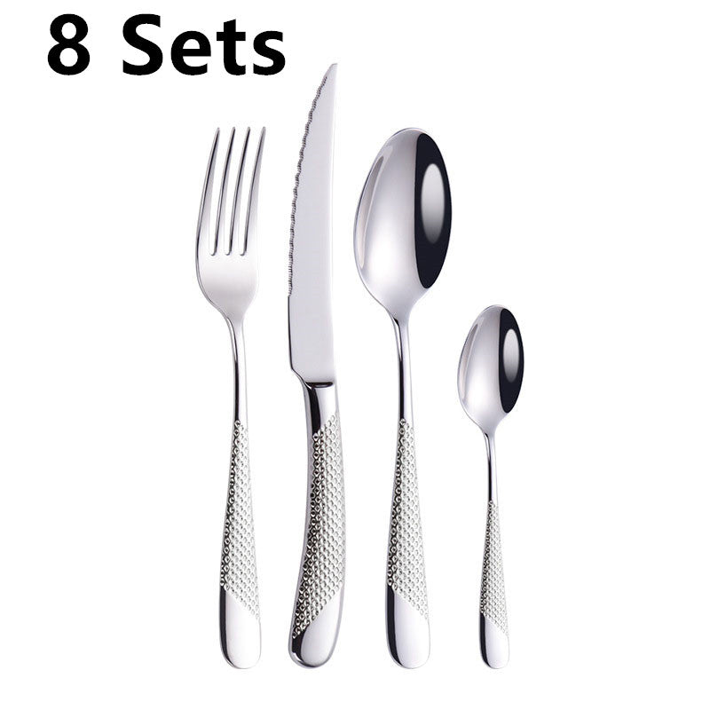 Stainless Steel Cutlery Set Kitchen Dinnerware Silver Gold Multiple Styles