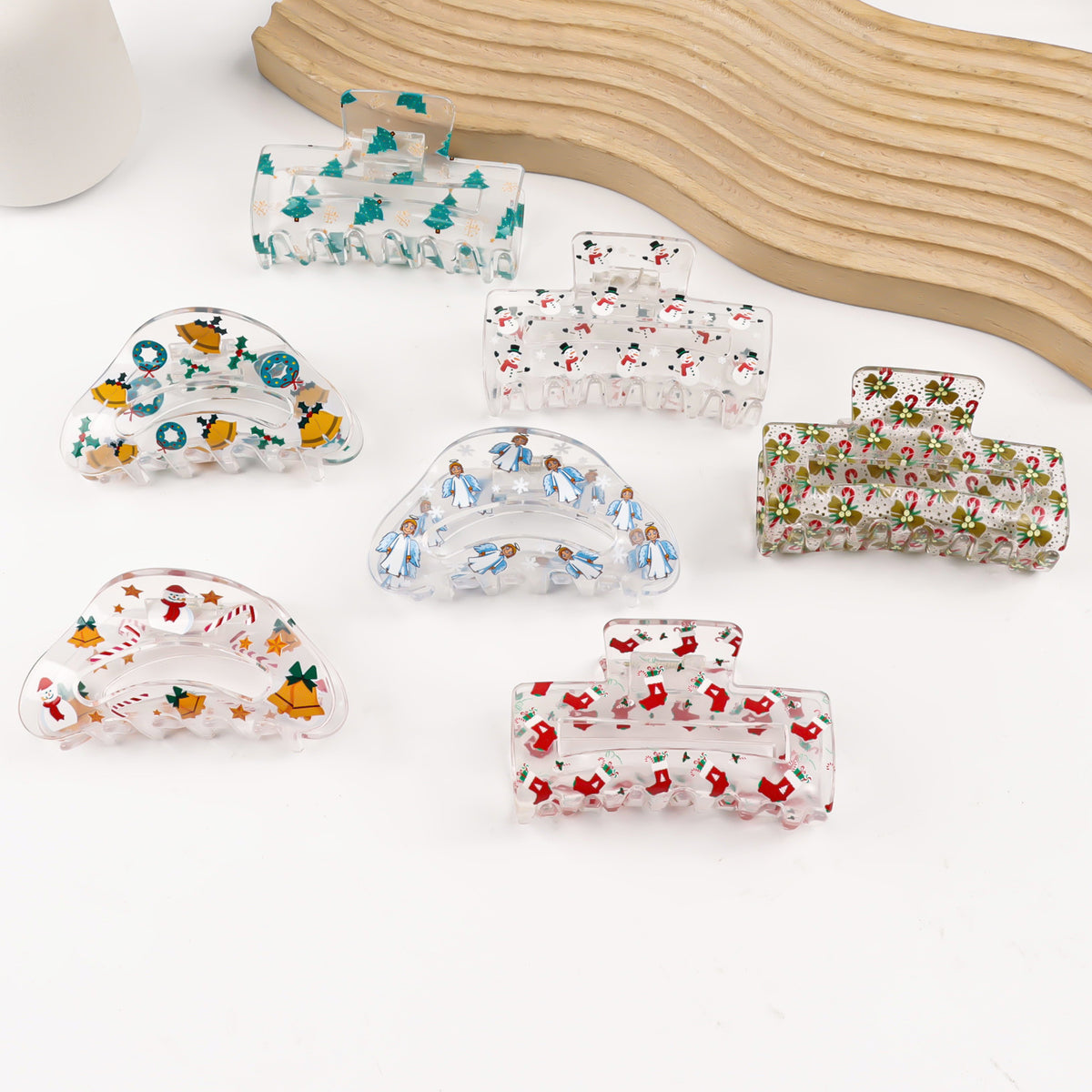 Festive Hair Clip - Christmas Patterned Shark Design