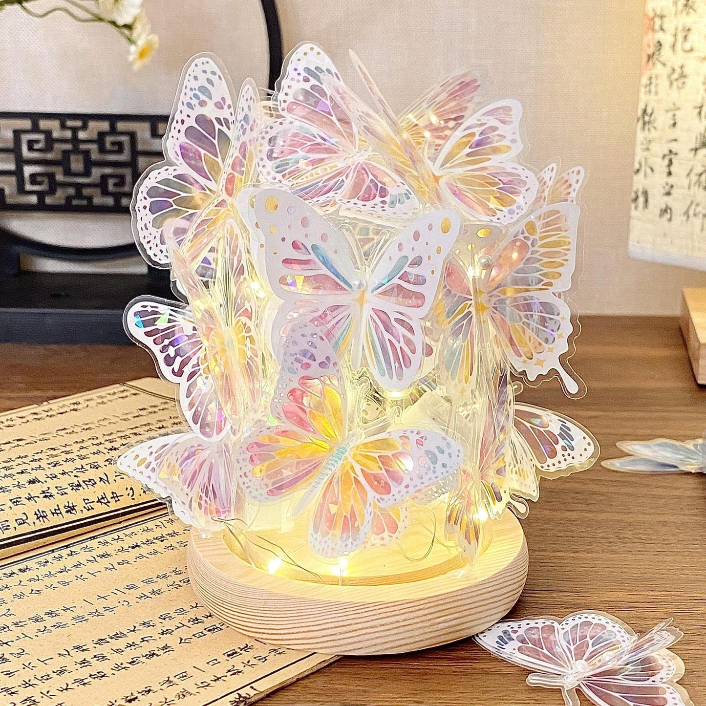 DIY Butterfly Night Light Kit - Glowing Atmosphere Lamp for Home & Kids