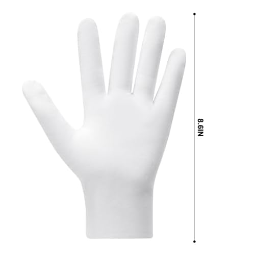 3 Pairs White Cotton Gloves, Premium Cotton Gloves for Dry Hands Sleeping, White Gloves for Moisturizing Hands Women and Men, Cloth Gloves for Eczema, Spa Glove for Lotion Overnight by Htaexpu