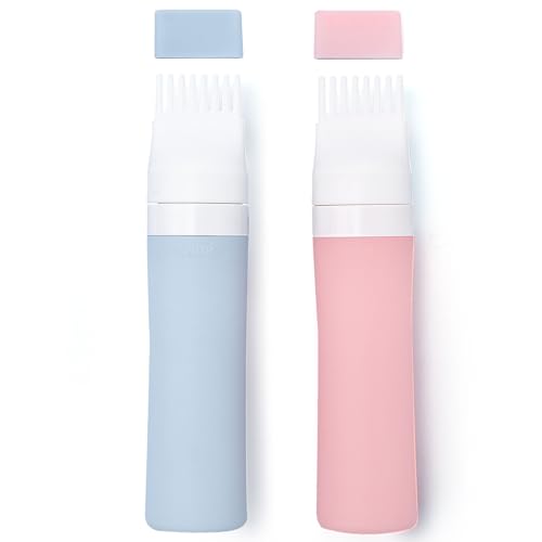 2 Packs Silicone Hair Oil Applicator, 2.7 Ounce Root Comb Applicator Bottle for Hair Dye, Hair Dye Comb Brush, Scalp Oil Applicator Bottle