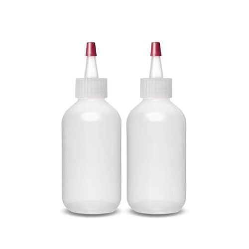 ljdeals 2 oz Plastic Squeeze Bottles with Yorker Caps, for condiments, glues, hair color, craft, sauce and more, Pack of 2, BPA Free, Made in USA