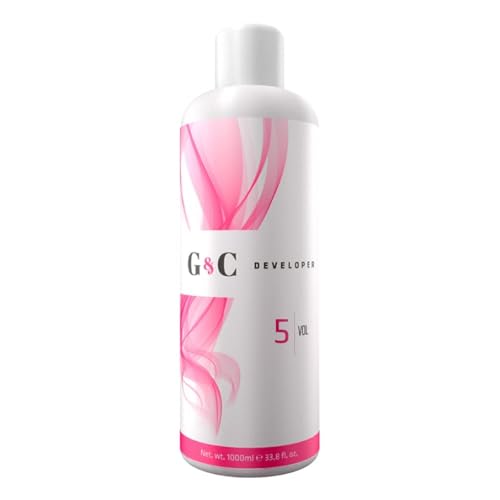 Gel & Cream 5 Volume Professional Lightening System Peroxide Developer with Collagen, Gentle on Sensitive Scalps, Italian-Made Hair Care, Hydrating & Nourishing, 33.8oz (1L) for Salon & Home Use