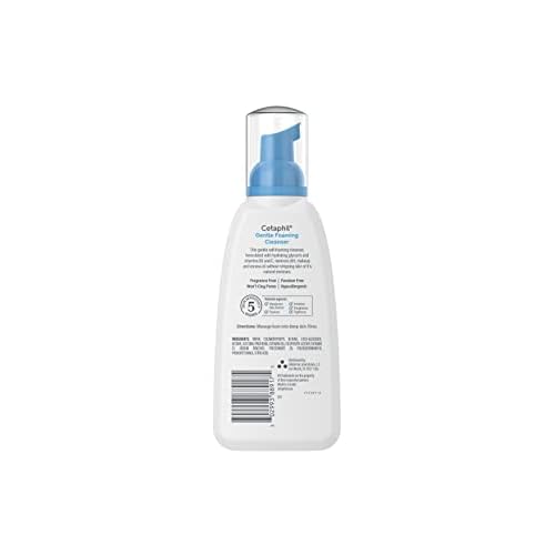 Cetaphil Oil Free Gentle Foaming Cleanser For Dry to Normal, Sensitive Skin, 8oz Pack of 2, Made with Glycerin and Vitamins B5 and E, Dermatologist Tested, Hypoallergenic, Soap and Fragrance Free