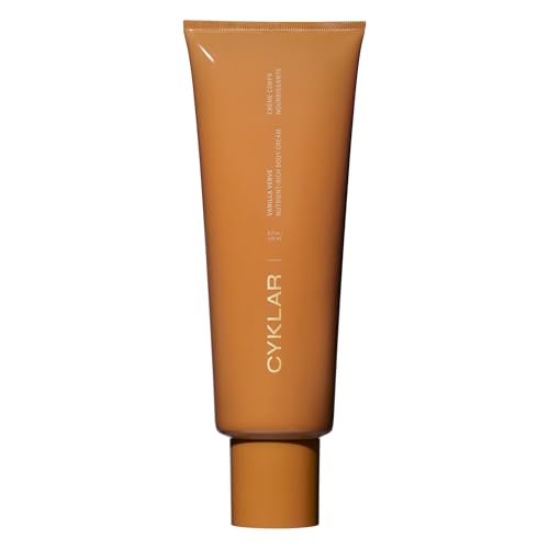 CYKLAR Nutrient Rich Body Cream. Vanilla Verve Nourishing Moisturizer with Niacinamide and Banana Flower Extract. Deep Hydration, Thick Body Lotion, Dry Skin Cream for Women and Men, 8 Fl Oz