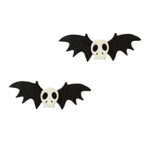 1pair Halloween Skull Bat Hair Clips Retro Hairpin with Punk Clips Novelty Hair Style Making (Bat Skull)