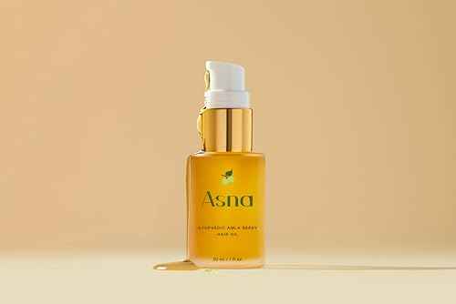 Asna Amla BioVeda 3-in-1 Hair Oil – Organic Hair & Scalp Serum, Bond Complex for Scalp Hydration, Frizz Control, & Hair Growth – Jasmine & Amla (2 oz)